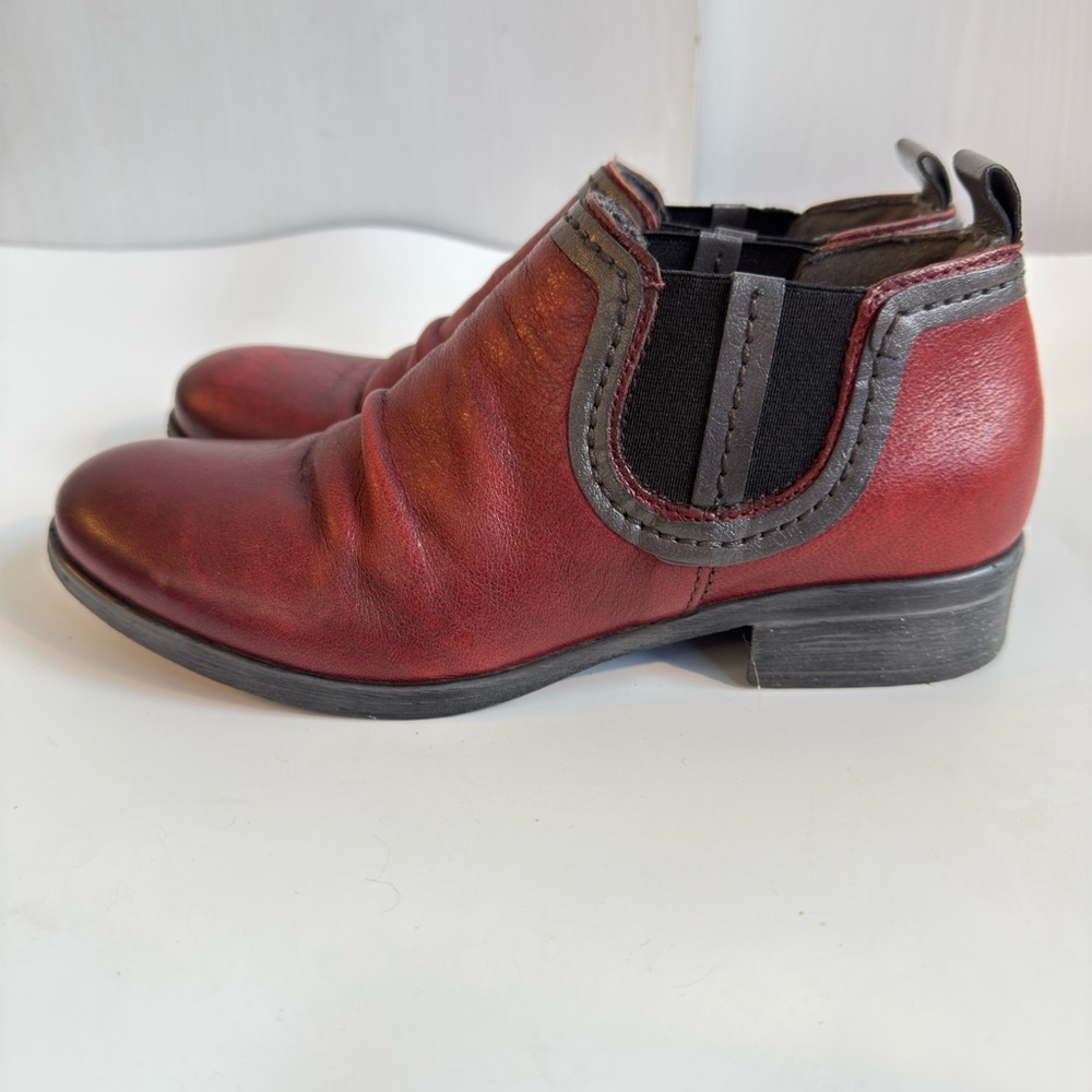 Miz Mooz Red Leather Ankle Boots